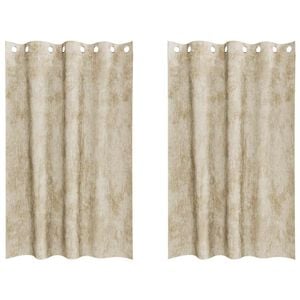 vidaXL Rideaux en velours 2 pc Cr&egrave;me 175 x 140 cm Velours