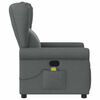 vidaXL Fauteuil inclinable de massage en tissu gris fonc&eacute;