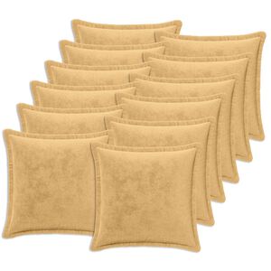vidaXL Coussin de jet&eacute; 12 pc HOUTEN Taupe 40 x 40 cm Flanelle