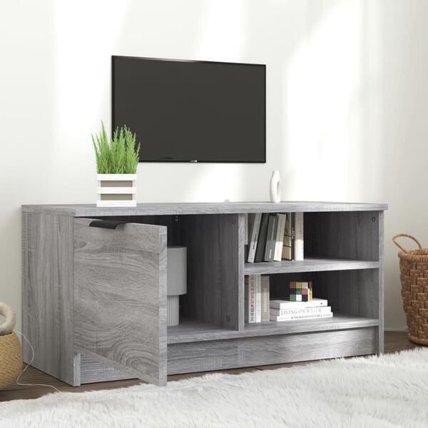 vidaXL Meuble TV Sonoma gris 80x35x36,5 cm Bois d'ingénierie