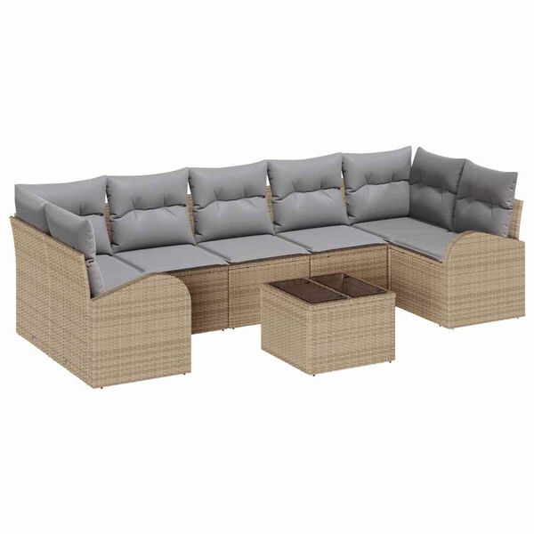 vidaXL Ensemble de canap&eacute; de jardin Beige 55 x 55 x 37 cm polyrotin