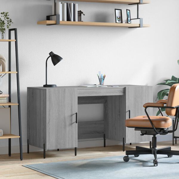 vidaXL Bureau sonoma gris 140x50x75 cm bois d'ing&eacute;nierie