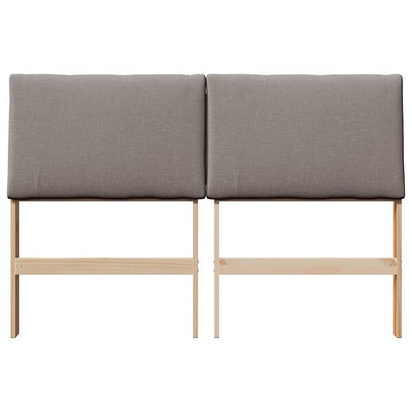 vidaXL T&ecirc;te de lit capitonn&eacute;e Taupe 160 cm Pin massif