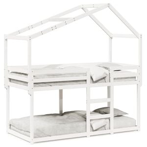 vidaXL Lit superposé sans matelas blanc 80x200 cm bois de pin massif