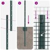 vidaXL Cl&ocirc;ture avec poteau Vert 1 x 100 m Acier et PVC