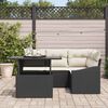 vidaXL Ensemble de canapé de jardin avec coussin 5 pcs Noir et Crème