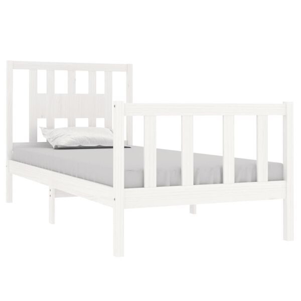 vidaXL Cadre de lit sans matelas blanc bois massif 90x190 cm
