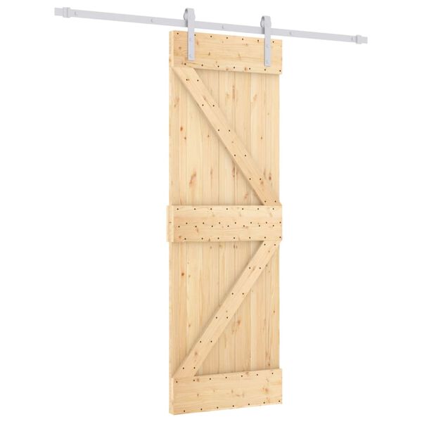 vidaXL Porte coulissante et kit de quincaillerie 70x210 cm pin massif