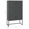 vidaXL Buffet haut Anthracite 80x35x135 cm Acier