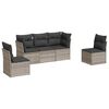 vidaXL Salon de jardin 5 pcs avec coussins gris clair r&eacute;sine tress&eacute;e
