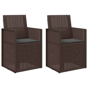 vidaXL Chaises de jardin salle &agrave; manger 2 pcs Marron et anthracite PP