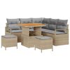vidaXL Ensemble de canap&eacute; de jardin 8 pc Beige polyrotin