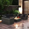 vidaXL Salon de jardin 8 pcs avec coussins r&eacute;sine tress&eacute;e gris