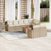 vidaXL Salon de jardin avec coussins 9 pcs beige r&eacute;sine tress&eacute;e