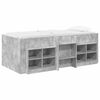 vidaXL Cadre de lit en loft avec armoire avec &eacute;tag&egrave;re 3 pc Gris b&eacute;ton