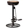 vidaXL Tabourets de bar avec motif lot de 2 noir/marron cuir véritable