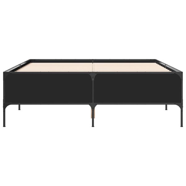 vidaXL Cadre de lit sans matelas noir 140x190 cm