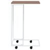 vidaXL Table d'appoint avec roues Blanc 40x30x63,5cm Bois d'ing&eacute;nierie
