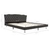 vidaXL Lit avec matelas Gris fonc&eacute; Tissu 180x200 cm