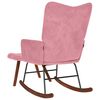 vidaXL Chaise &agrave; bascule avec repose-pied rose velours