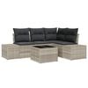 vidaXL Ensemble de canap&eacute; de jardin 5 pc Gris clair polyrotin