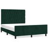 vidaXL Cadre de lit sans matelas vert fonc&eacute; 140x200 cm velours