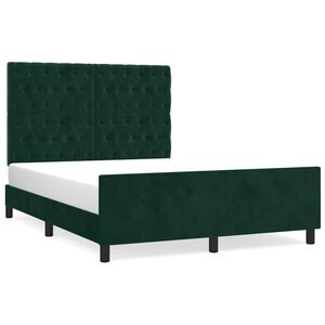 vidaXL Cadre de lit sans matelas vert fonc&eacute; 140x200 cm velours
