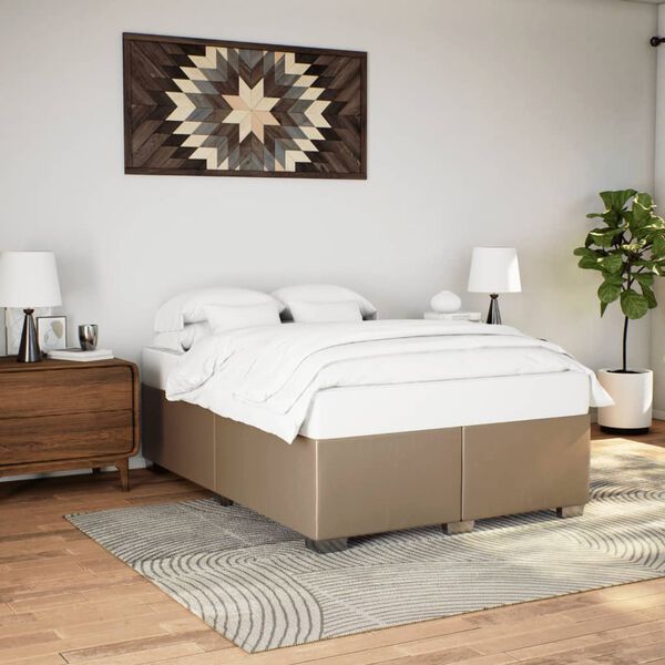 vidaXL Cadre de lit sans matelas cappuccino 160x200 cm similicuir
