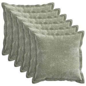 vidaXL Housse de coussin 6 pc HOUTEN Vert 30 x 30 cm Tissu Chenille