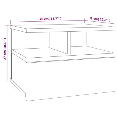 vidaXL Table de chevet flottante Chêne sonoma 40x31x27 cm Aggloméré