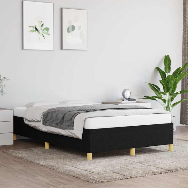 vidaXL Cadre de lit sans matelas noir 120x190 cm tissu