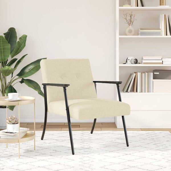 vidaXL fauteuil Cr&egrave;me 59 x 75 x 78 cm tissu