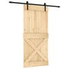 vidaXL Porte coulissante Naturel et noir 95 x 210 cm