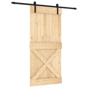 vidaXL Porte coulissante Naturel et noir 95 x 210 cm