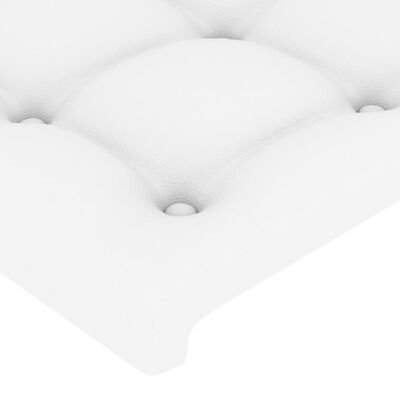 vidaXL Tête de lit avec oreilles Blanc 93x23x118/128 cm Similicuir