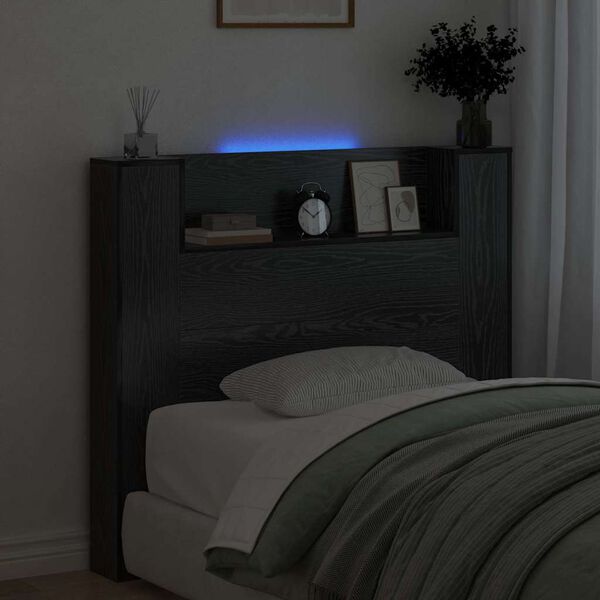 vidaXL Tête de lit Chêne noir 120 x 15 x 103,5 cm Bois d'ingénierie