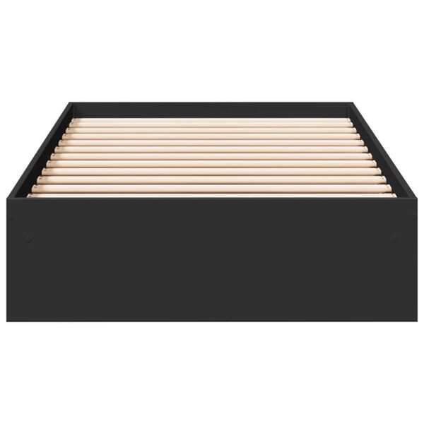 vidaXL Cadre de lit avec tiroirs sans matelas noir 75x190 cm