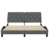 vidaXL Cadre de lit sans matelas gris fonc&eacute; 160x200 cm tissu