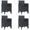 vidaXL Chaise de jardin 4 pc Anthracite Polypropyl&egrave;ne