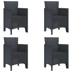 vidaXL Chaise de jardin 4 pc Anthracite Polypropyl&egrave;ne