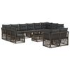 vidaXL Ensemble de canap&eacute; de jardin 13 pc Gris polyrotin