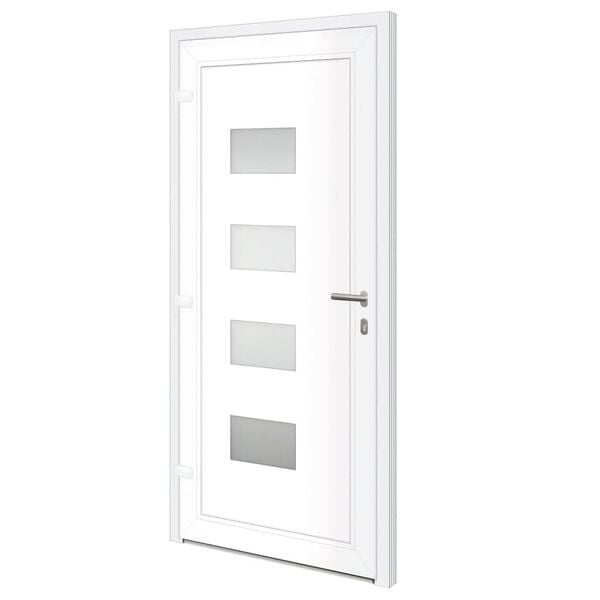 vidaXL Porte d'entr&eacute;e Blanc 100x210 cm Aluminium et PVC