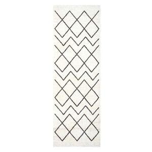 vidaXL Tapis de Cuisine Blanc 180 x 60 cm Velours