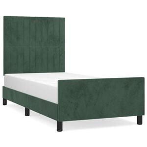 vidaXL Cadre de lit sans matelas vert fonc&eacute; 100x200 cm velours
