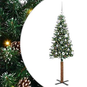 vidaXL Sapin de No&euml;l mince Vert 150 cm PVC et bois de pin massif