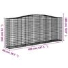 vidaXL Paniers à gabions arqués 3 pcs 400x50x160/180 cm fer galvanisé