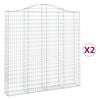 vidaXL Paniers &agrave; gabions arqu&eacute;s 2 pcs 200x30x200/220 cm fer galvanis&eacute;