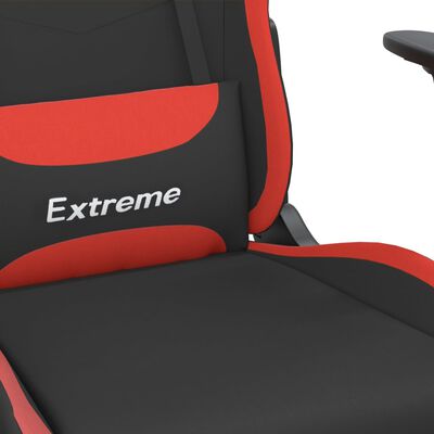 vidaXL Chaise de jeu avec repose-pied Noir et rouge Tissu