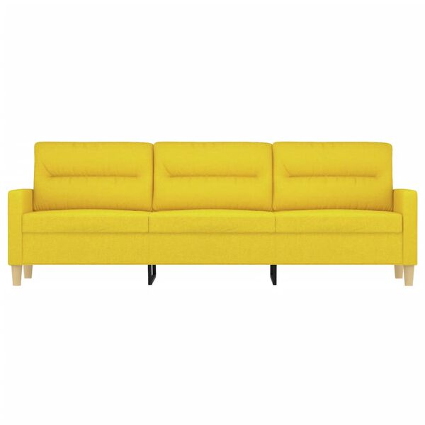 vidaXL Canap&eacute; &agrave; 3 places Jaune clair 180 cm Tissu