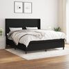 vidaXL Sommier &agrave; lattes de lit avec matelas Noir 160x200 cm Tissu